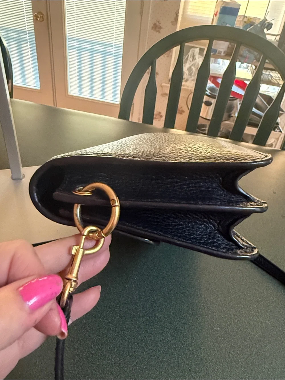 Tory Burch Black Pebbled Leather Logo Crossbody